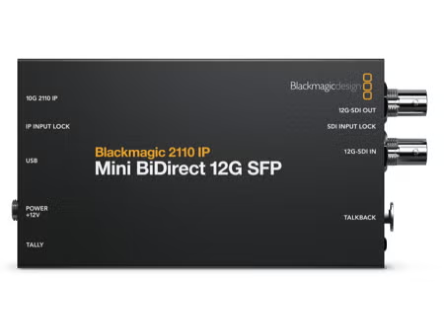 Blackmagic 2110 IP Mini BiDirect 12G SFP Fiber converter