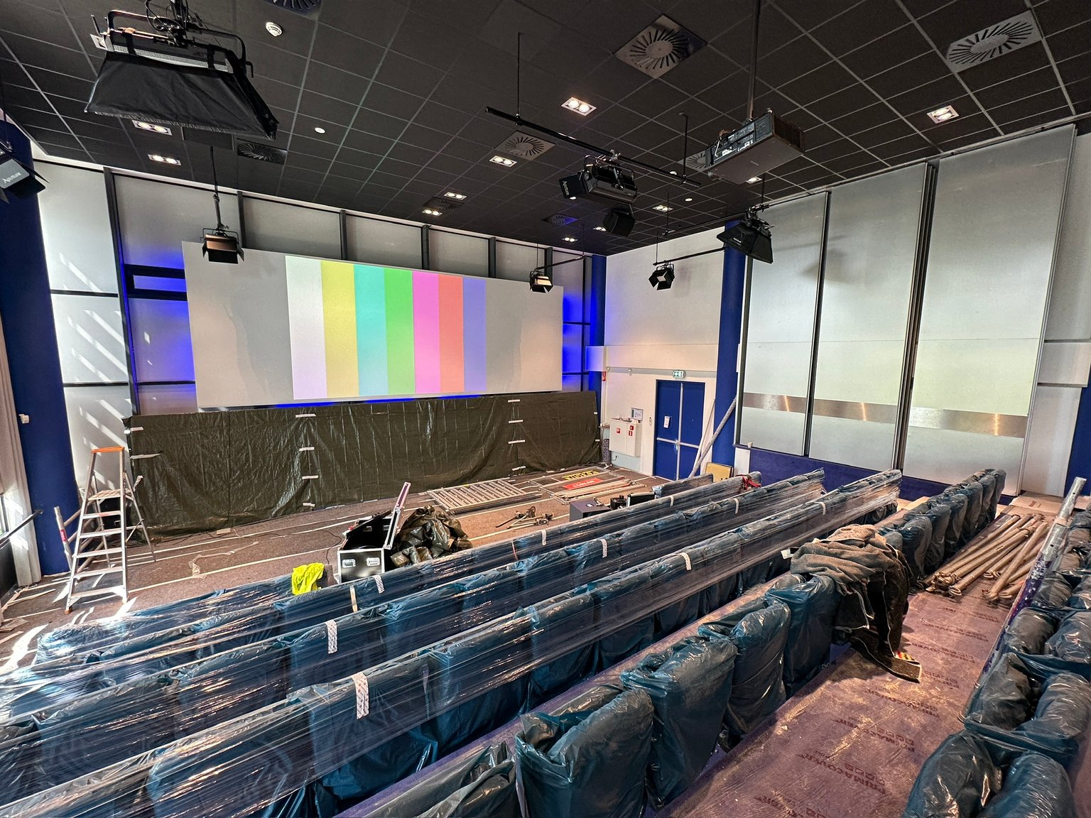 A custom livestream studio built in a client's office