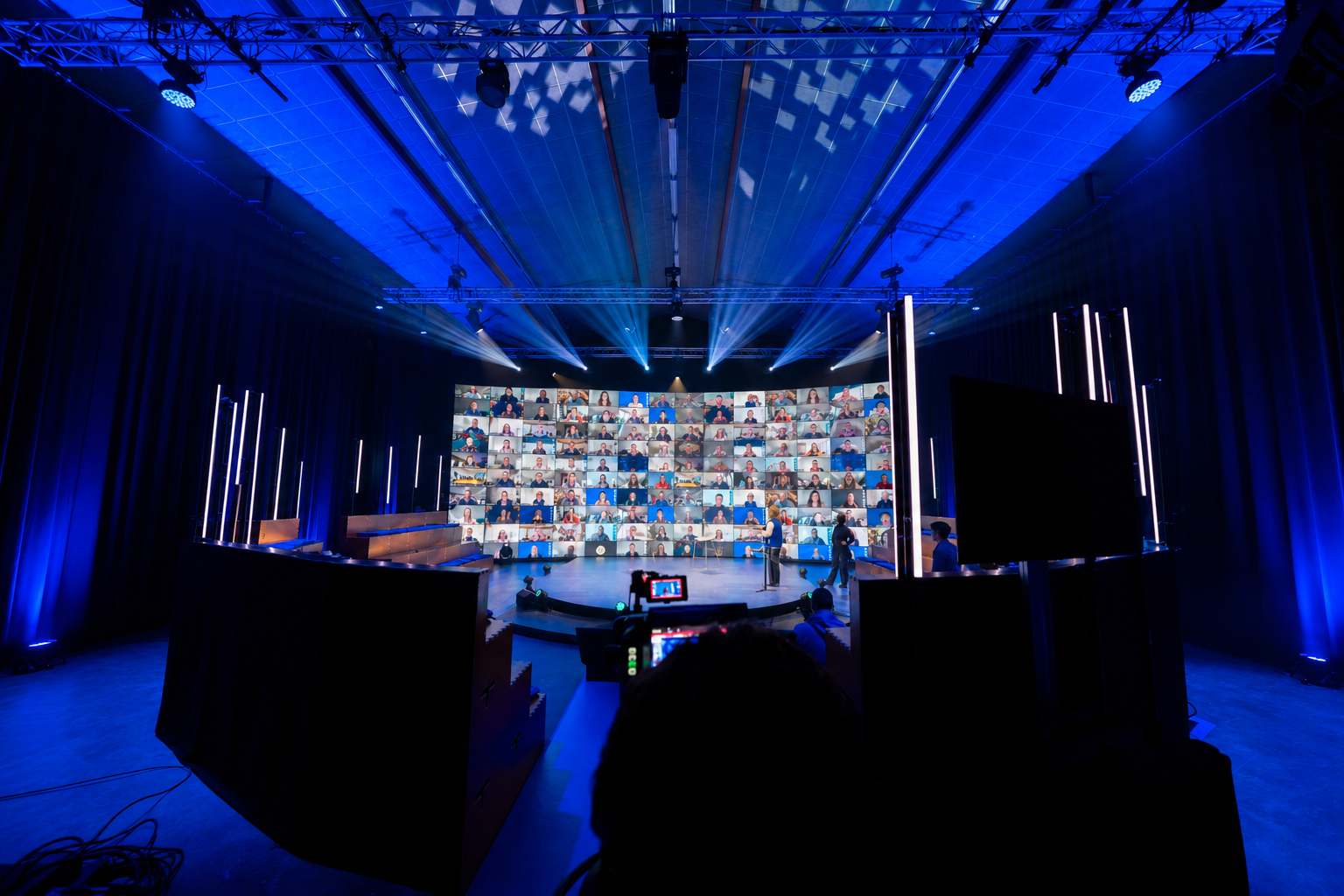 Audience wall with Zoom Tiles at a live event