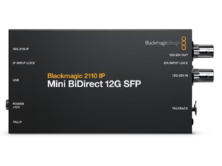 Blackmagic 2110 IP Mini BiDirect 12G SFP Fiber converter