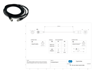 CyanView CY-CBL-6P-B4-02 (Cable between RIO and Canon B4 or Cine Servo lenses)